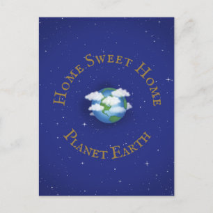 "Home Sweet Home Planet Erde" Whimsical Maßgeschne Postkarte