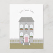 Home Sweet Home Quote House Illustration Card Postkarte (Vorderseite)