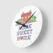 Home Sweet Home Runde Wanduhr (Winkel)