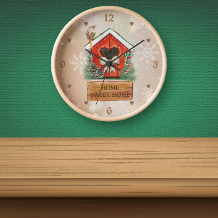 Home Sweet Home Weihnachtsvogelhaus Uhr