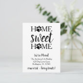 Home Sweet Home We've Moved Dog Pet Moving Postkarte (Stehend Vorderseite)