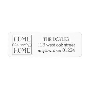 Home Sweet Home White Return Address Labels