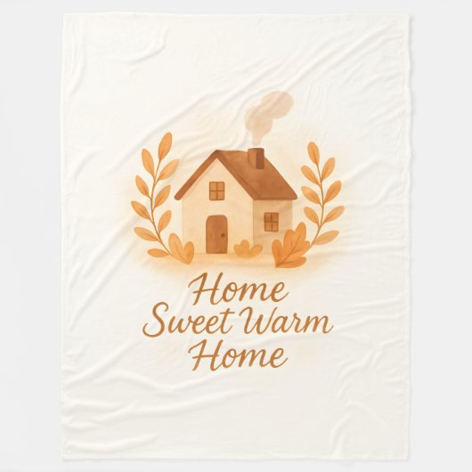 Home Sweet Warm Home Soft Fleece Throw Blanket (Vorderseite)
