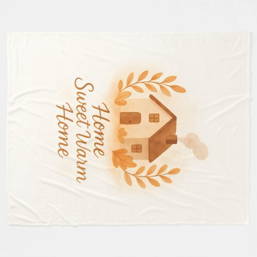 Home Sweet Warm Home Soft Fleece Throw Blanket (Vorderseite (Horizontal))