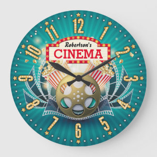 Home Theater Cinema Personalizable Wall Clock Große Wanduhr