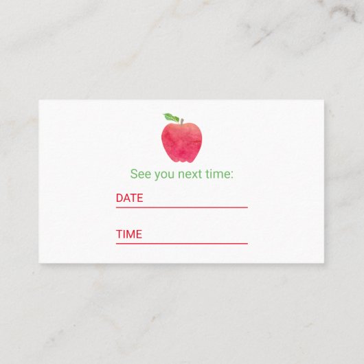 Home Tutor Appointment Reminder Tutoring Terminkarte (Rückseite)