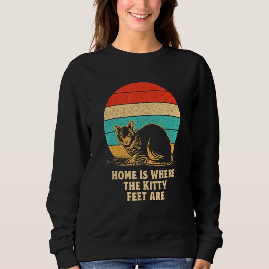 Home Where the Kitty Feet Are Cat   Cat Mom Kitten Sweatshirt (Vorderseite)