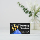 Home With Leaking Plumbing Gold Pipes Visitenkarte (Stehend Vorderseite)