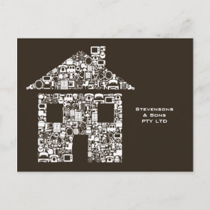 Home Zuhause Business Werbekarte Marketing Card Postkarte