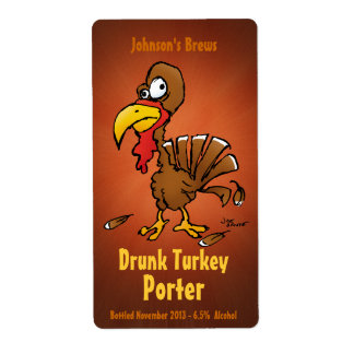 Homebew Beer Labels mit Funny Turkey