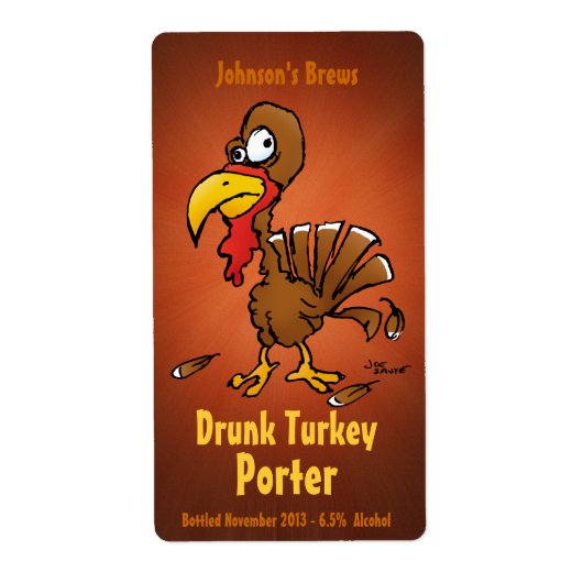 Homebew Beer Labels mit Funny Turkey (Vorne)