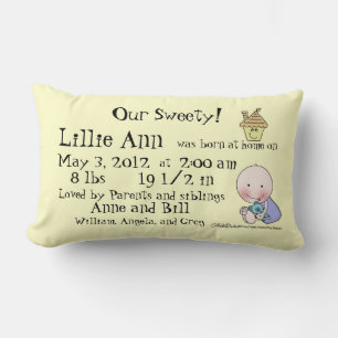 Homebirth Ankündigung Info American MoJo Pillows Lendenkissen