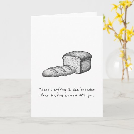 Homebody Couple's Bestfriends Bread Pun Karte (Gelbe Blume)