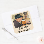 Homebrew-Bier, Label, Text hinzufügen Quadratischer Aufkleber (Umschlag)