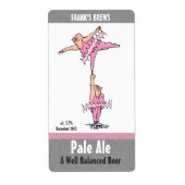 Homebrew Biermarken mit Funny Tutu Cartoon (Vorne)