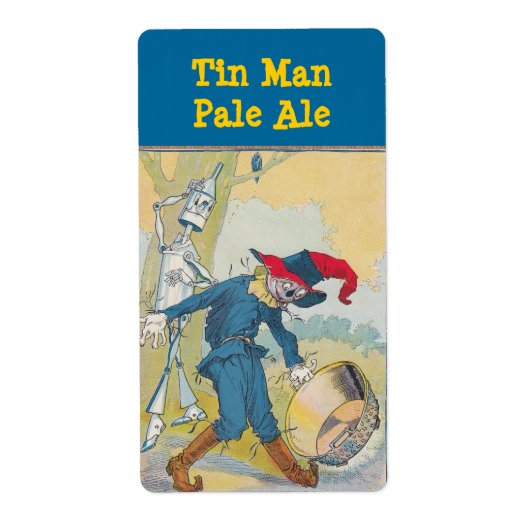 Homebrew-Etiketten Tin Man Scarecrow Vintag Oz (Vorne)