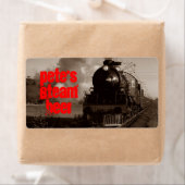 Homebrewing Beer Label Steam Beer Sepia Red Train (Insitu)