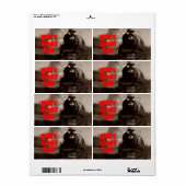 Homebrewing Beer Label Steam Beer Sepia Red Train (Vorne)