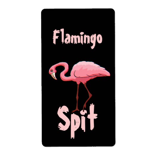 Homebrewing Flamingo Spit Beer Wine Fun Labels (Vorne)