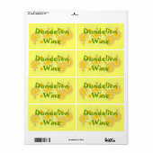 Homebrewing Homemade Dandelion Wine Labels Flasche (Vorne)