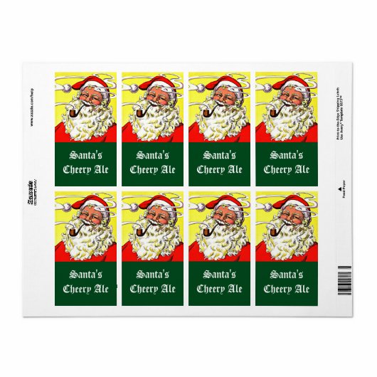 Homebrewing Pipe Smoke Happy Santa Labels (Vorne)