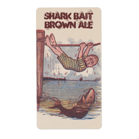 Homebrewing Shark Bait Brown Ale Antique Fun Label (Vorne)