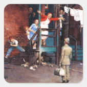 Homecoming G.I. Quadratischer Aufkleber (Vorderseite)