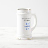 HOMECOMING "It's all GREEK to Me!" stein (Keramik) Bierglas (VorderseiteRechts)