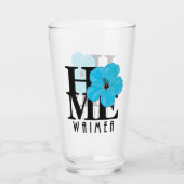 HOMEE Waimea Blue Hibiskus Glas (Rückseite)
