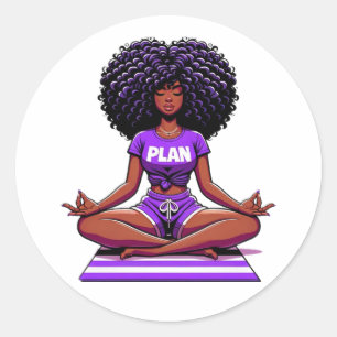 Homegirl Meditat Runder Aufkleber