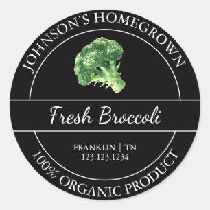 Homegrown Garden Frische Bio Brokkola Runder Aufkleber