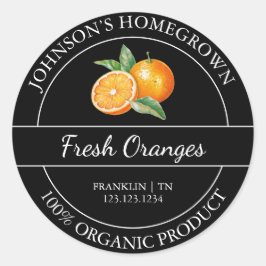 Homegrown Garden Frische Bio Orange Label Runder Aufkleber