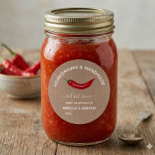 Homegrown & Handmade Kraft Hot Sauce Mason Jar Runder Aufkleber