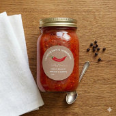 Homegrown & Handmade Kraft Hot Sauce Mason Jar Runder Aufkleber