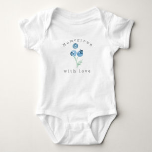 Homegrown mit Liebe BlaubeertrioWatercolor Baby Strampler