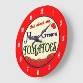 Homegrown Tomate-Gärtner-Sprichwort-Wand-Uhr Große Wanduhr (Winkel)