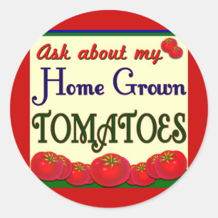Homegrown Tomato Garden Slogan Runder Aufkleber