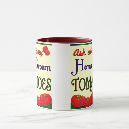 Homegrown Tomato Garden Slogan Tasse (Zentrum)