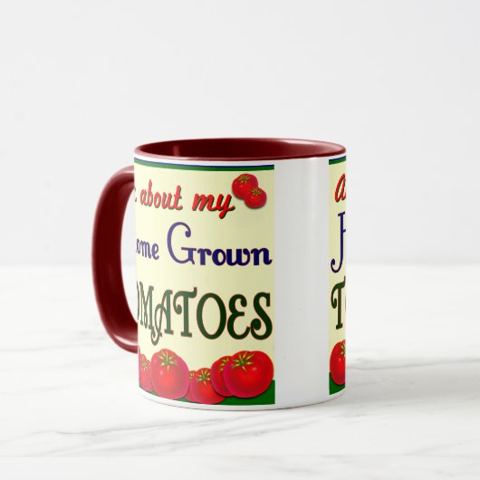 Homegrown Tomato Garden Slogan Tasse (Vorderseite Links)