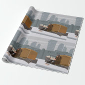 Homeless Man Holding Help Sign Urban Poverty Geschenkpapier (Ungerollt)