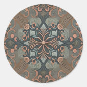 Homely cottage pattern runder aufkleber (Vorderseite)