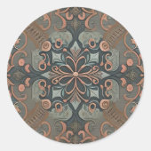 Homely cottage pattern runder aufkleber (Vorderseite)