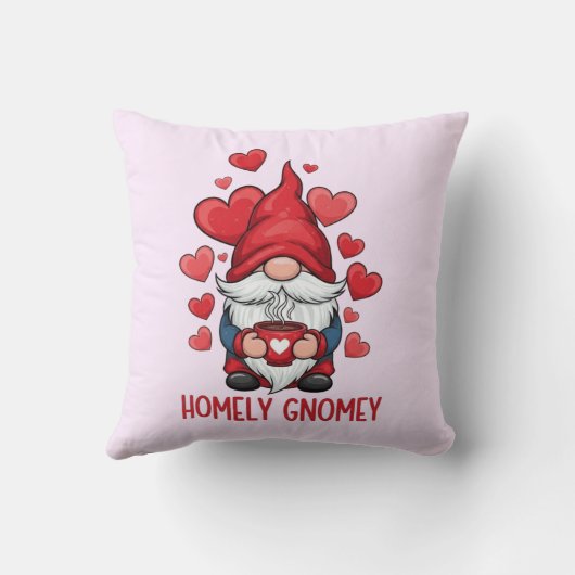 Homely Homey Red Herzen Gnome Design Kissen (Rückseite)