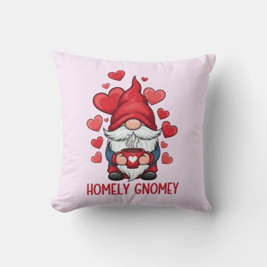 Homely Homey Red Herzen Gnome Design Kissen (Vorderseite)