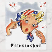 Homemade 4. Juli Party Firecracker Party Spaß Weinetikett (Einzelnes Label)
