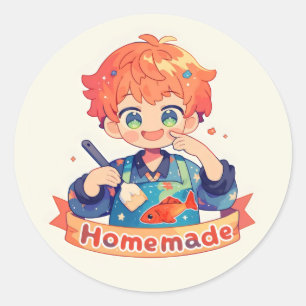 Homemade Anime Boy Niedlich Runder Aufkleber