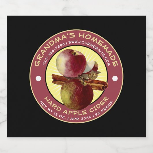 Homemade Apple Cider Template Bierflaschenetikett (Einzelnes Label)