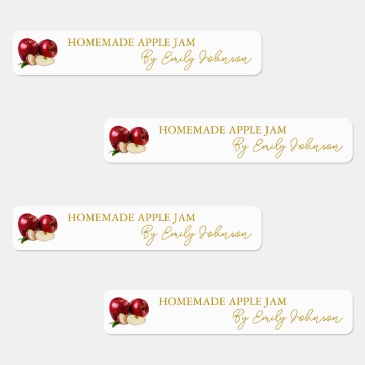 Homemade Apple Jam Thin Label Etiketten (Gruppe)