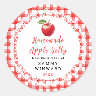 Homemade Apple Jelly Label Runder Aufkleber