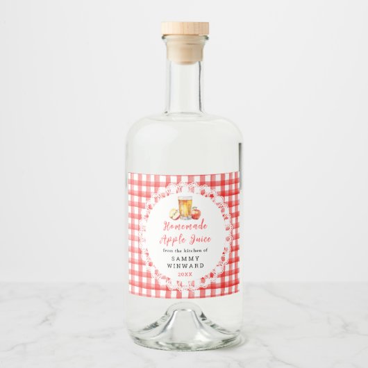 Homemade Apple Juice Drink Label Alkoholflaschenetikett (Vorderseite)